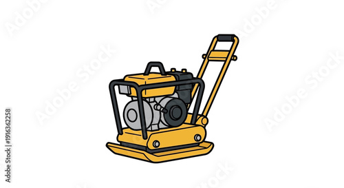 Plate Compactor Machine Icon for Construction and Roadwork