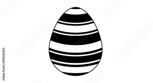 Black and white striped egg design illustration vector art graphic Vector