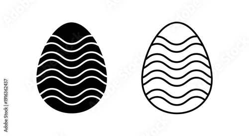 Elegant wave pattern egg design, minimalist art, vector illustration, modern decor Vector