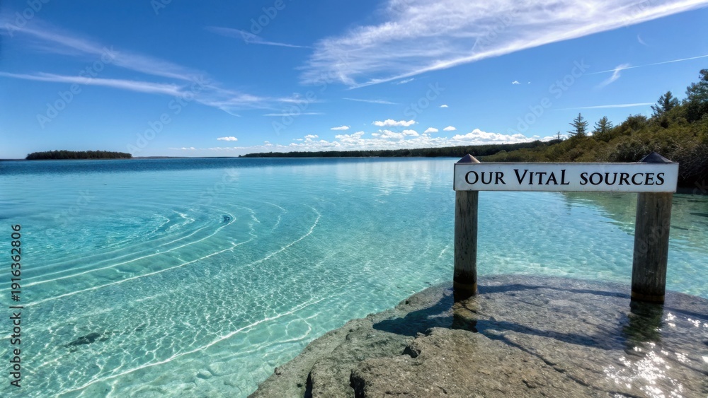 Fototapeta premium Crystal Clear Water Reflecting a Blue Sky