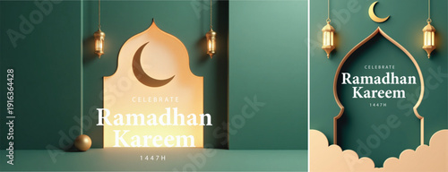 elegant islamic ramadan celebration background, Ramadhan kareem background for banner & social media template
