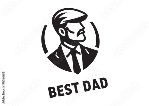best dad logo silhouette vector, fatherhood silhouette vector illustration, father and son logo silhouette, gentleman logo silhouette, happy fathers day logo vector silhouette on white background