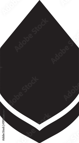 Military rank insignia vector silhouette illustration for army or navy forces