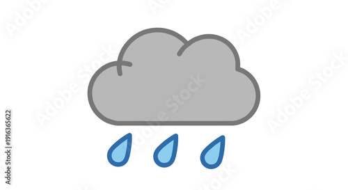 Rain Cloud Weather Icon 2.