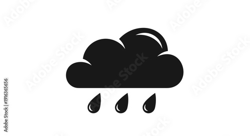 Rain Cloud Weather Icon Black 3.