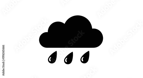 Rain Cloud Weather Icon Black 4.