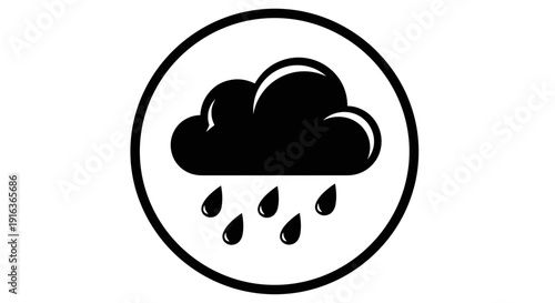 Rain Cloud Weather Icon Black 5.