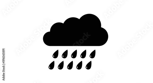 Rain Cloud With Rain Drops.