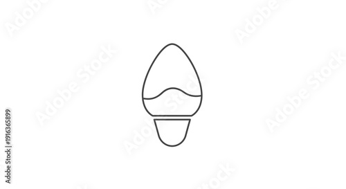 Minimalist Light Bulb Icon with Water Drop Shape, Simple Line Art for Ideas and Innovation