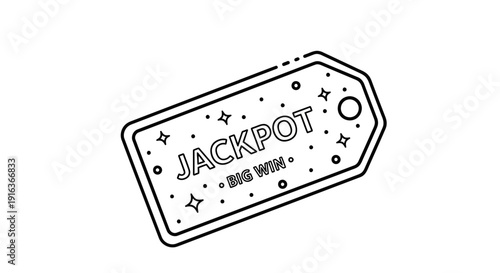 Jackpot Big Win Tag Label with Stars and Sparkles - Winning Concept