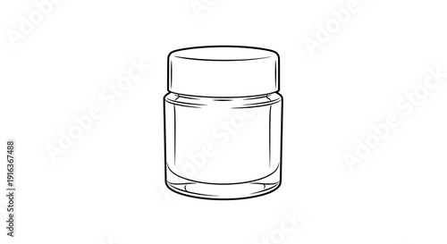 Empty Glass Jar with Lid, Clean Container for Storage, Cosmetics, or Food
