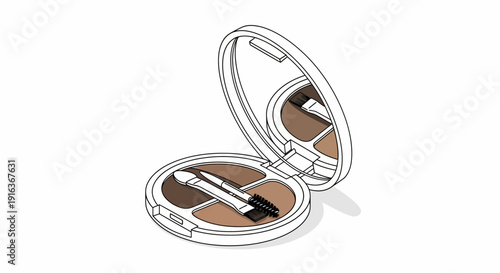 Eyebrow Makeup Palette with Brush and Mirror, Cosmetic Product for Shaping and Filling Brows