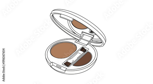 Eyebrow makeup palette with brush, cosmetic product for beauty and grooming