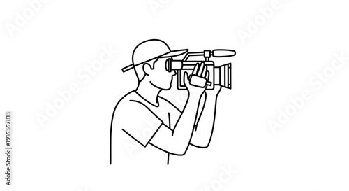 Filmmaker Capturing Shot with Professional Video Camera
