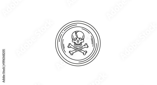 Danger Symbol, Skull and Crossbones Icon, Warning Sign, Vector Illustration