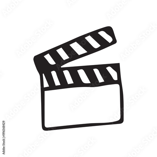clapboard clapper movie cinema film hand drawn drawing vector doodle cute childish cartoon scribble illustration