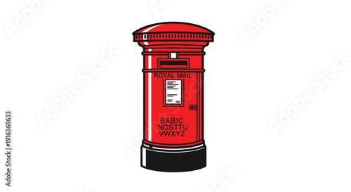 Classic Red British Post Box - Iconic Royal Mail Mailbox