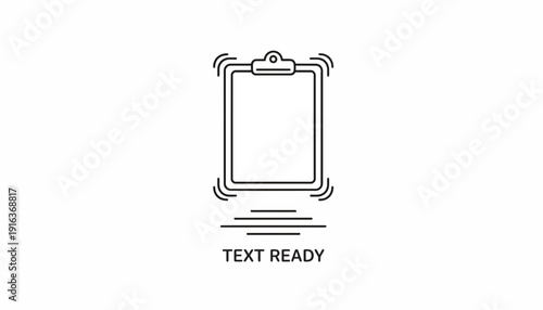 Clipboard with Text Ready Message and Wavy Lines Icon