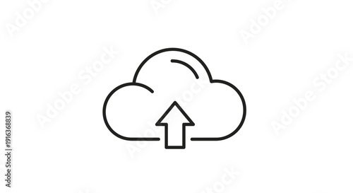 Cloud Upload Icon: Digital Data Transfer and Cloud Computing Concept