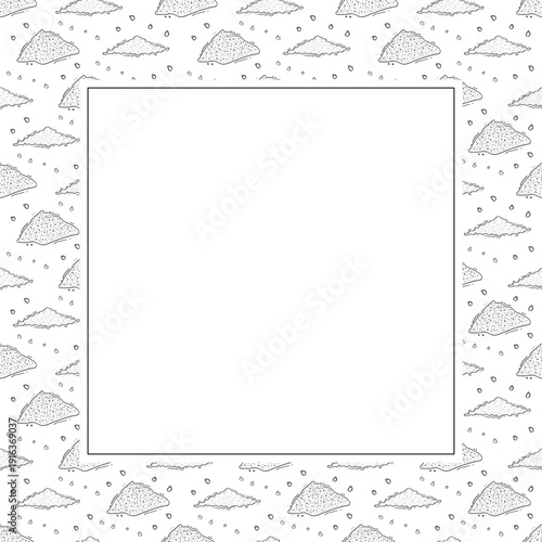 Hand drawn chili pepper square frame, hot chili frame vintage background