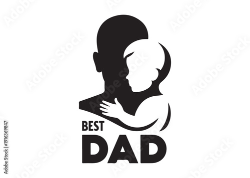 best dad logo silhouette vector, fatherhood silhouette vector illustration, father and son logo silhouette, gentleman logo silhouette, happy fathers day logo vector silhouette on white background