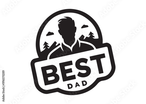 best dad logo silhouette vector, fatherhood silhouette vector illustration, father and son logo silhouette, gentleman logo silhouette, happy fathers day logo vector silhouette on white background