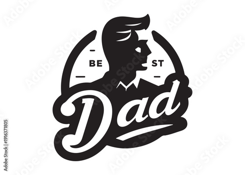 best dad logo silhouette vector, fatherhood silhouette vector illustration, father and son logo silhouette, gentleman logo silhouette, happy fathers day logo vector silhouette on white background