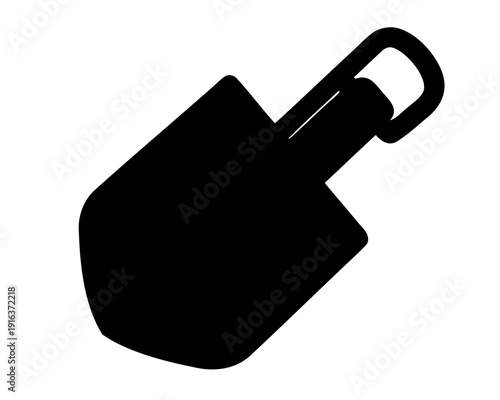 Stylized black silhouette icon of a garden hand trowel Vector