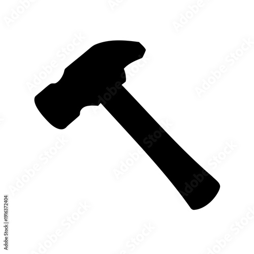 Claw hammer silhouette, essential carpentry and diy tool Vector