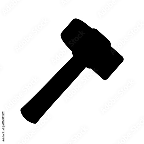 Black silhouette of a heavy duty sledgehammer tool icon Vector