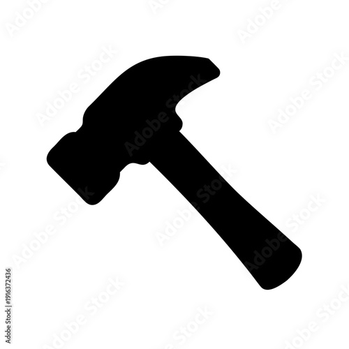 Claw hammer tool silhouette, essential for construction Vector