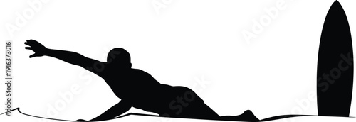 Zombie crawling from grave silhouette scene, spooky undead rising near tombstone isolated on white background Halloween horror illustration