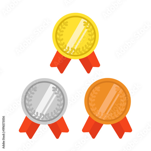 金銀銅　1位2位3位　ランキング　メダル　イラストセット