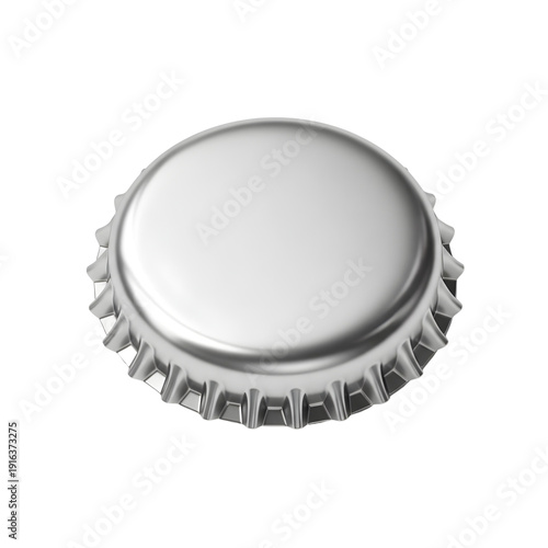 Bottle cap viewed from the top on a plain surface