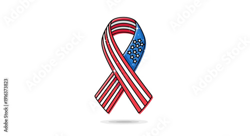 American Flag Ribbon Awareness Symbol