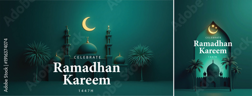 elegant islamic ramadan celebration background, Ramadhan kareem background for banner & social media template