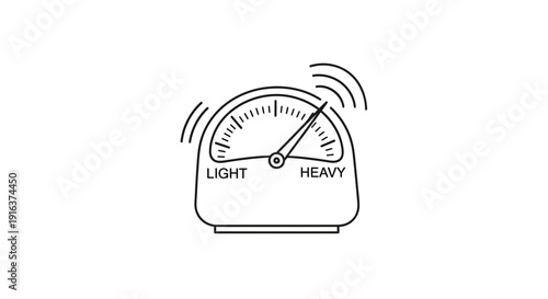 Weight Scale Gauge Icon Showing Heavy Load and Warning Vibrations
