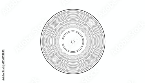 Vintage Vinyl Record Top View - Retro Music Icon