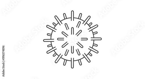 Virus Icon, Microbe Symbol, Bacteria Outline, Disease Cell, Medical Health Concept