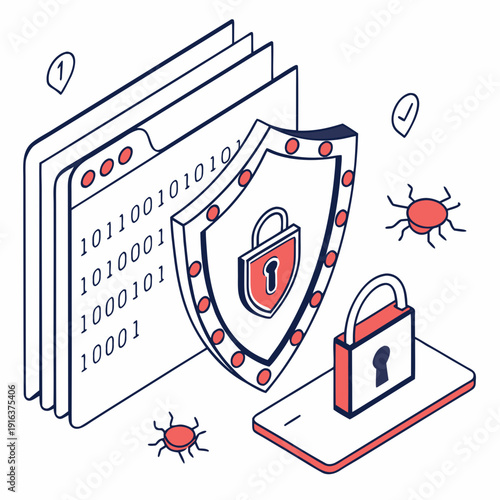 A shield and lock protect a computer from bugs