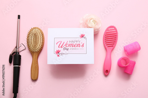 Hairdresser tools with gree...