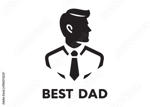 best dad logo silhouette vector, fatherhood silhouette vector illustration, father and son logo silhouette, gentleman logo silhouette, happy fathers day logo vector silhouette on white background