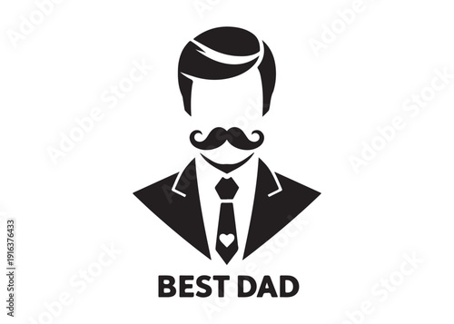 best dad logo silhouette vector, fatherhood silhouette vector illustration, father and son logo silhouette, gentleman logo silhouette, happy fathers day logo vector silhouette on white background