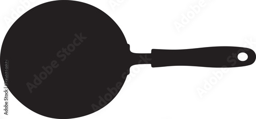 A black frying pan on a white background Vector, illustration