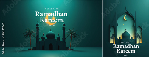 elegant islamic ramadan celebration background, Ramadhan kareem background for banner & social media template