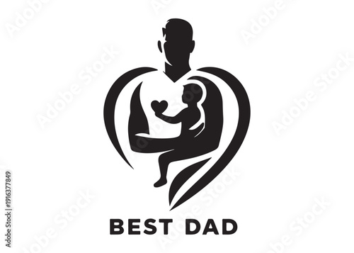 best dad logo silhouette vector, fatherhood silhouette vector illustration, father and son logo silhouette, gentleman logo silhouette, happy fathers day logo vector silhouette on white background