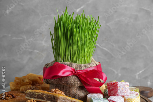 Green wheat grass, traditio...