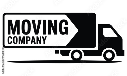 Modern simple graphic of a moving company truck isolated 