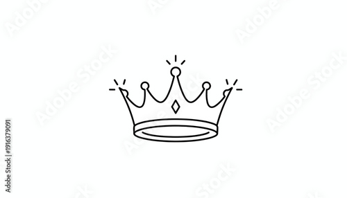 Minimalist Crown Icon, Royalty Symbol, Simple Line Art, Elegant Design