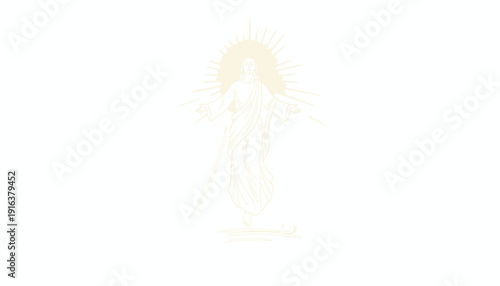 Jesus Christ Resurrection Ascending Heaven Divine Light Religious Symbol
